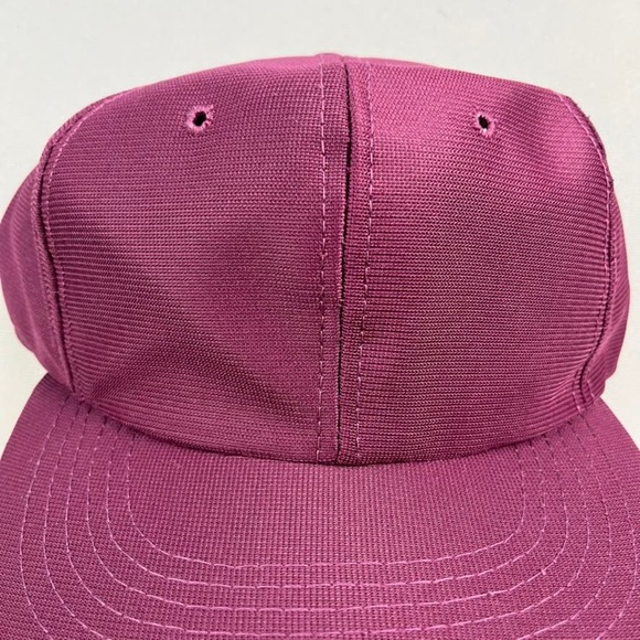 Vintage Maroon Hat Cap Snapback Burgundy Red Youngan Blank Basic Adjustable 90s - Picture 3 of 6